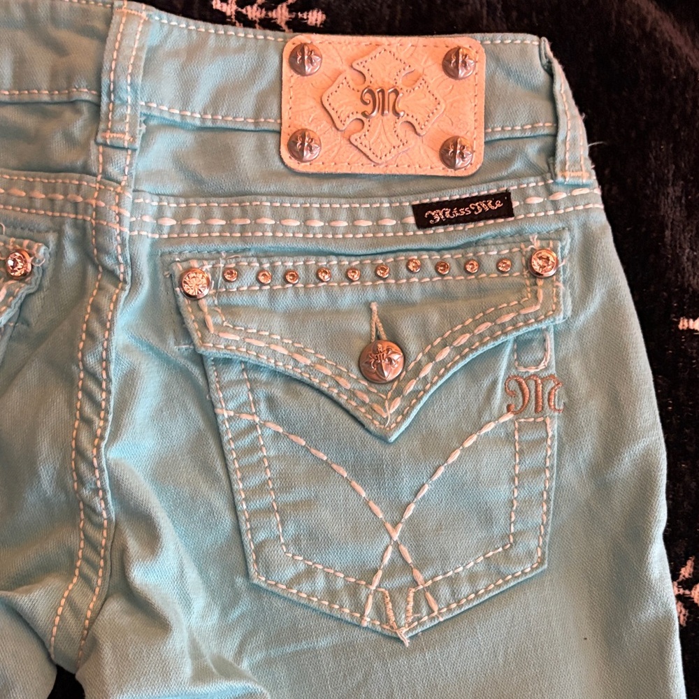 Miss Me Women's Aqua Embellished Jeans